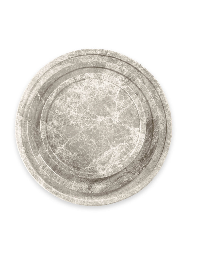 D'argento Dienblad Rond Marmer