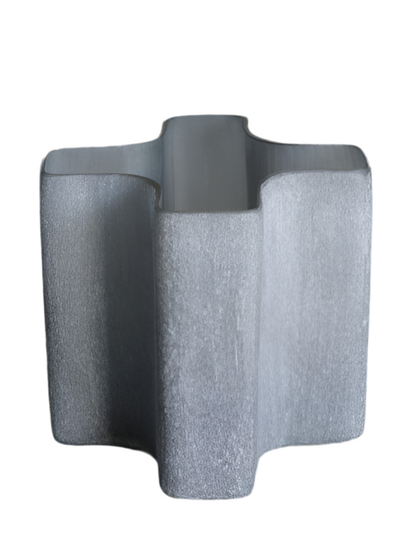 Carved Vase Frosted Grey