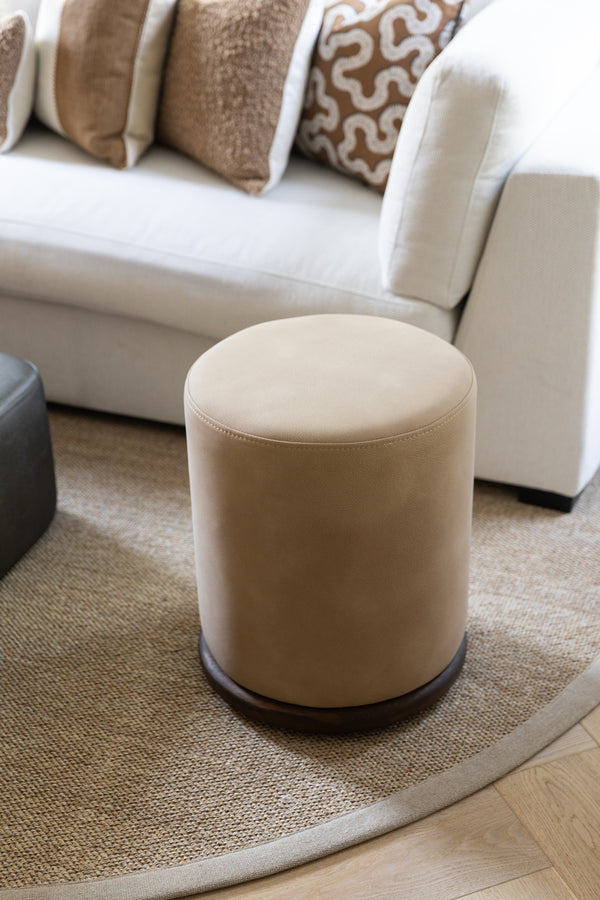 Ackley Pouf Houten Rand - Duran Interiors