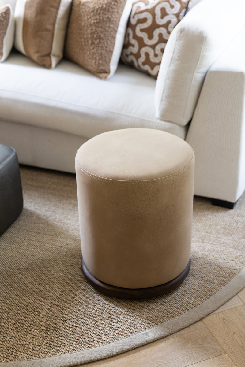 Ackley Pouf Houten Rand - Duran Interiors