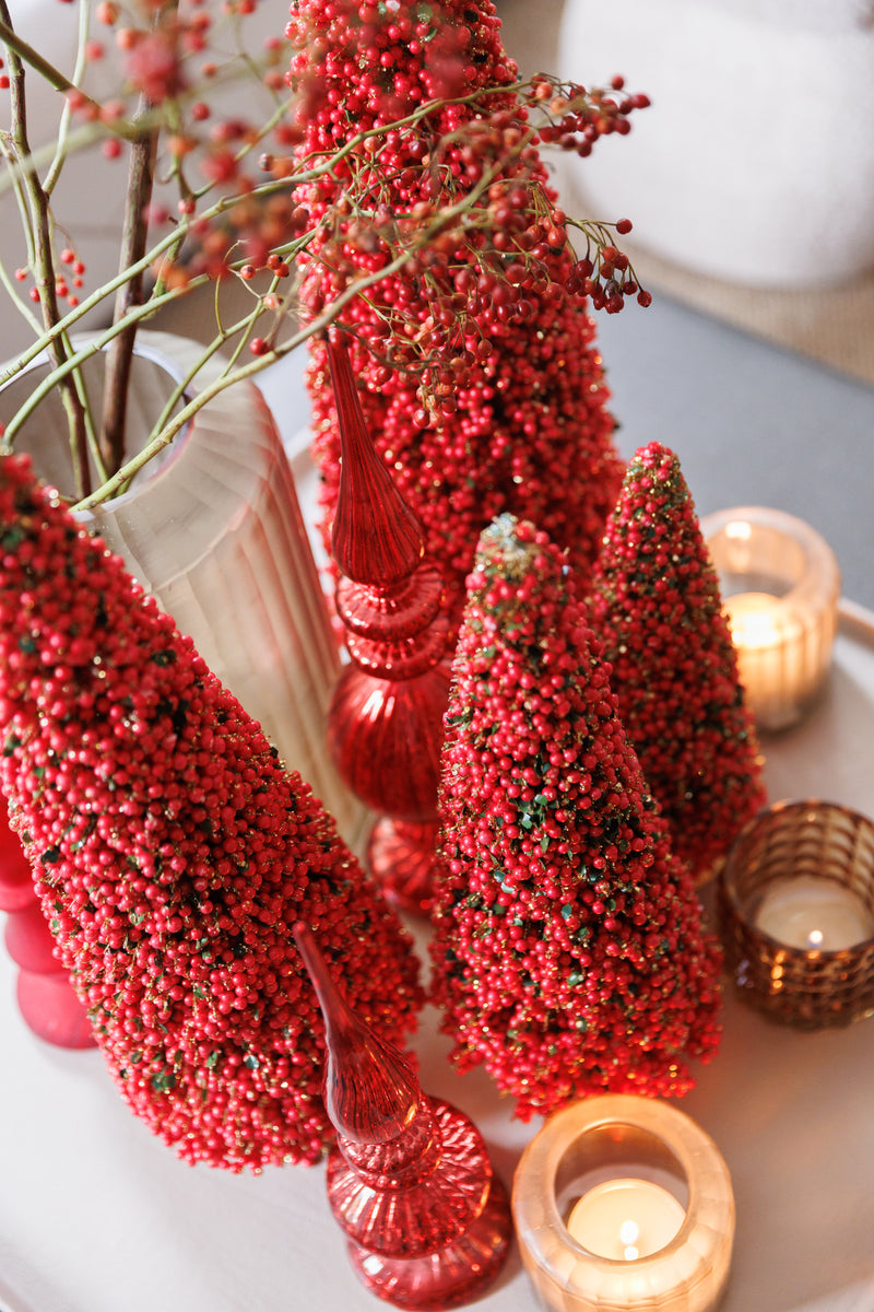 Magic Kerst Piek Glans Rood - Set van 3