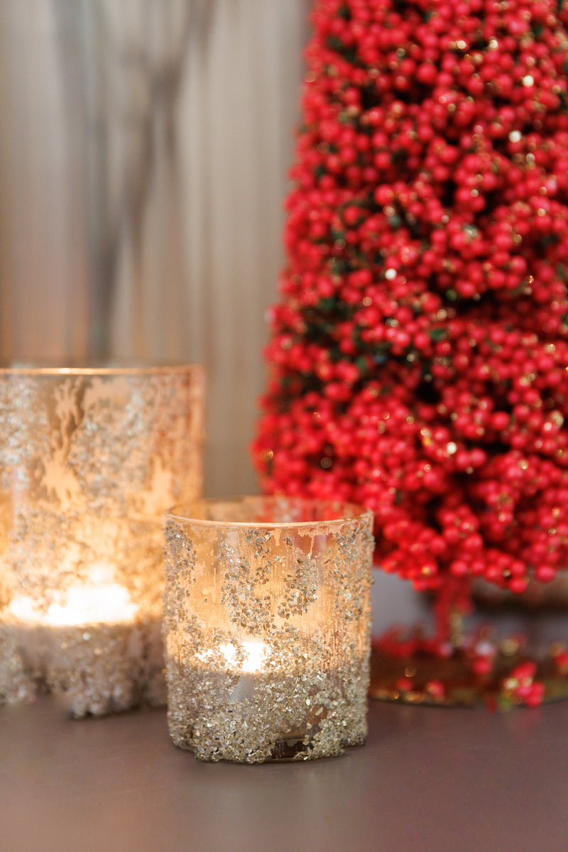 Glitter Waxinelicht Champagne