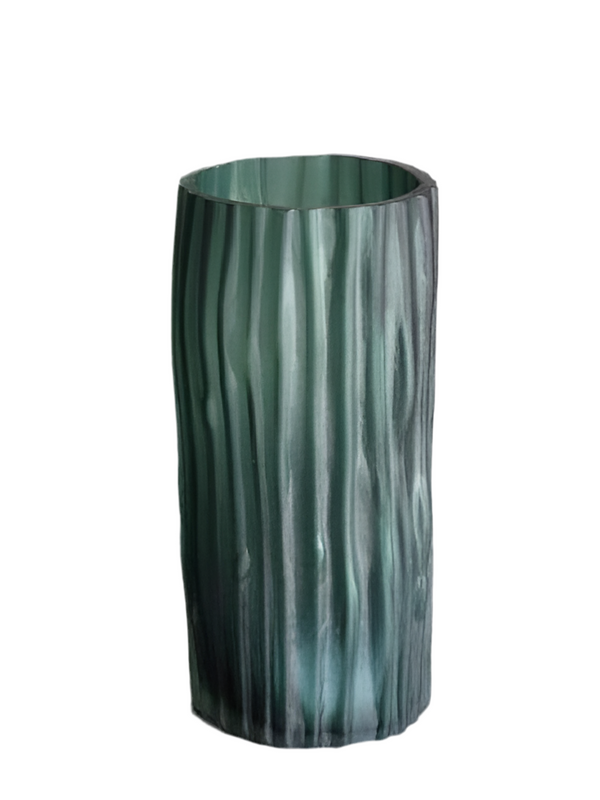 Carved Vase Saffire Green Small