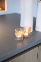 Ribbed Tealight Peach