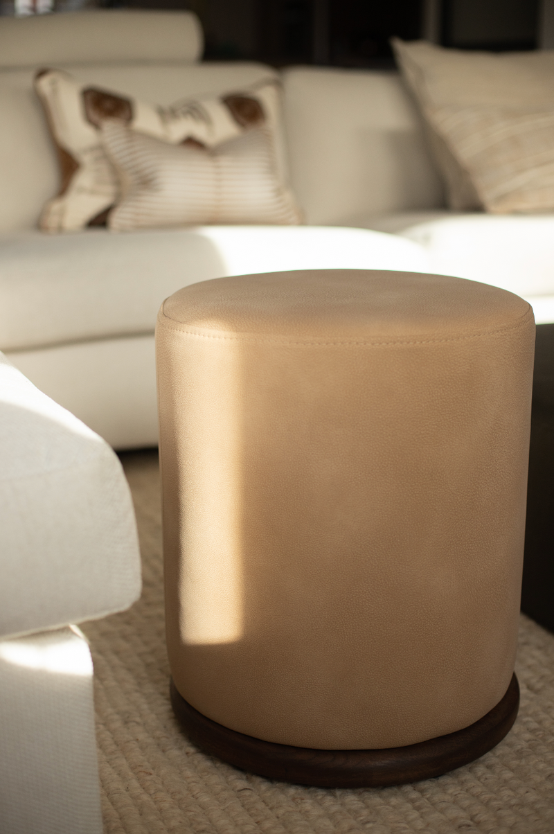 Ackley Pouf Houten Rand - Duran Interiors