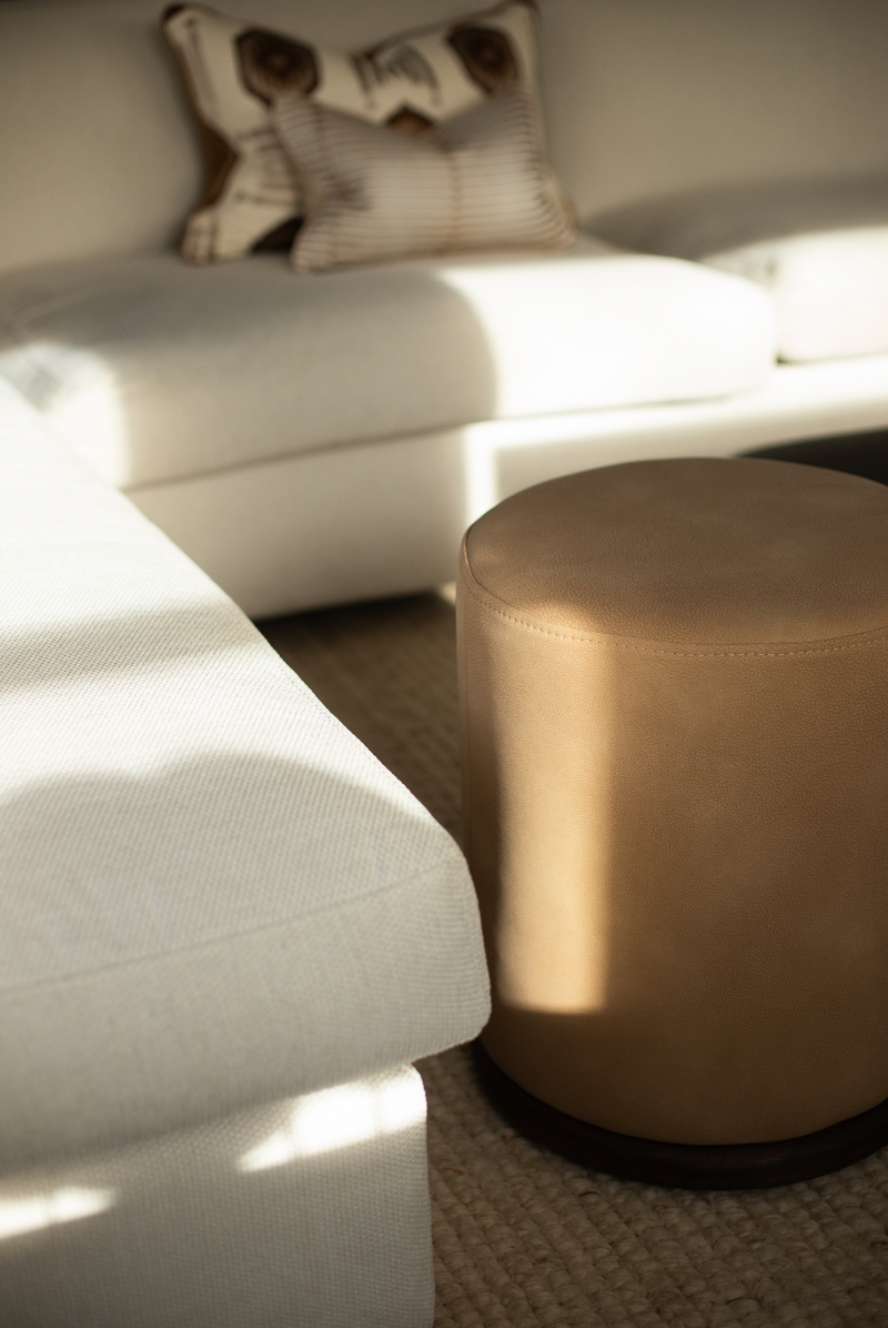 Ackley Pouf Houten Rand - Duran Interiors