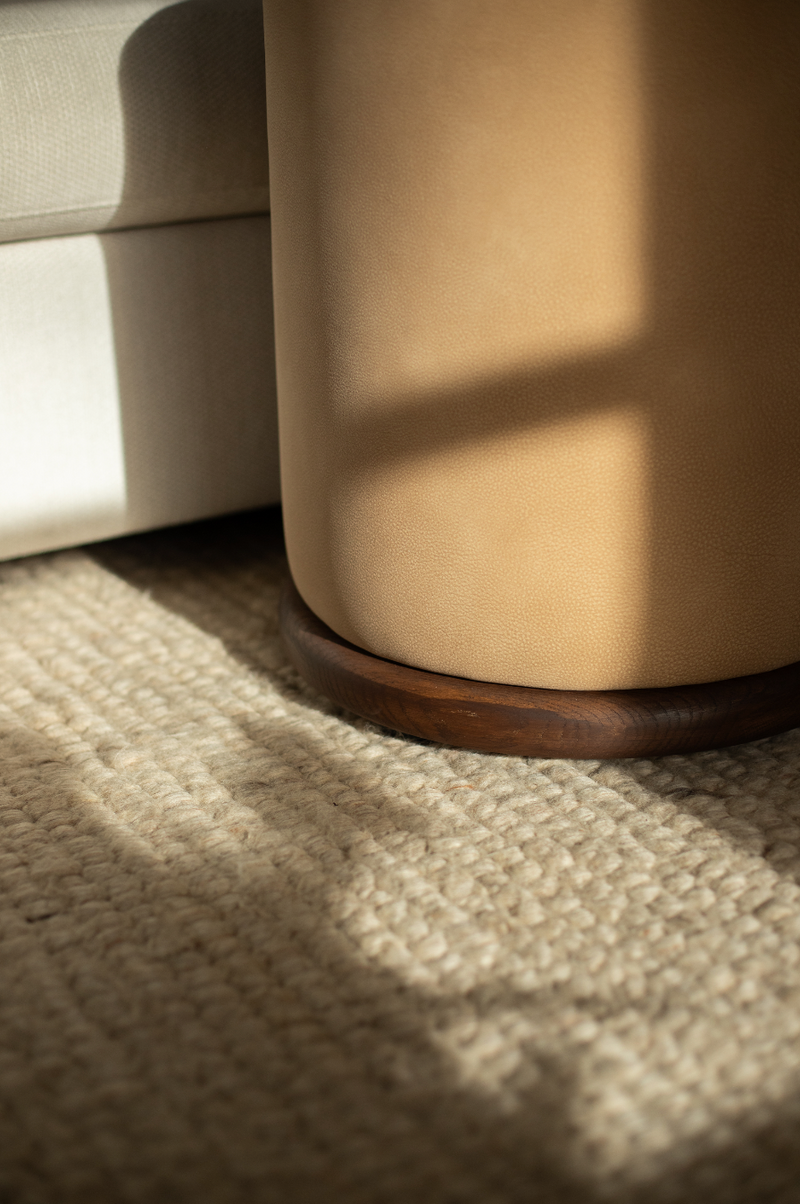 Ackley Pouf Houten Rand - Duran Interiors
