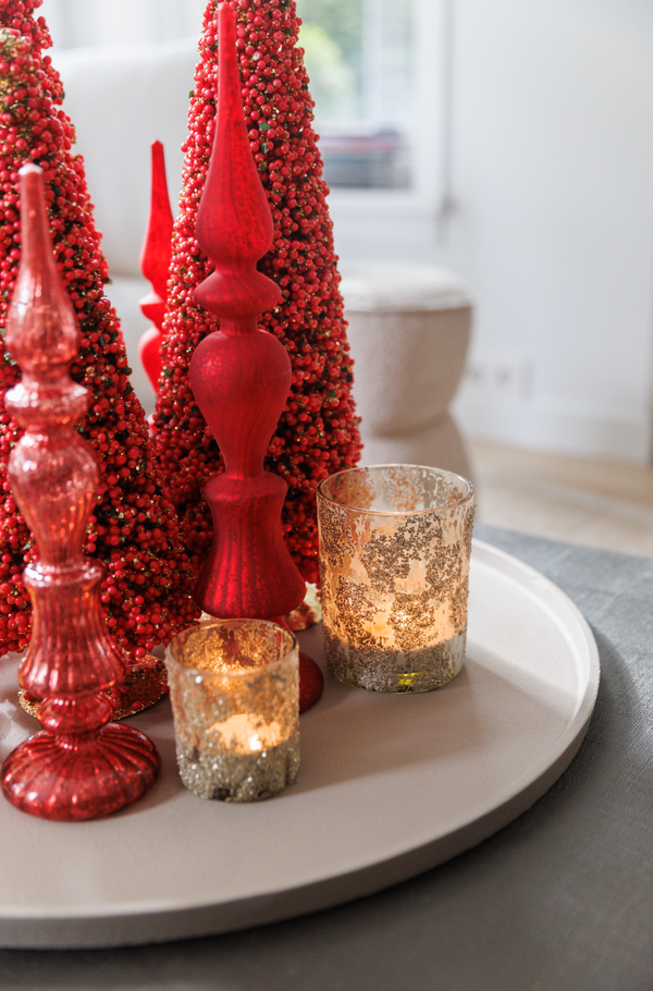 Magic Kerst Piek Mat Rood - Set van 3