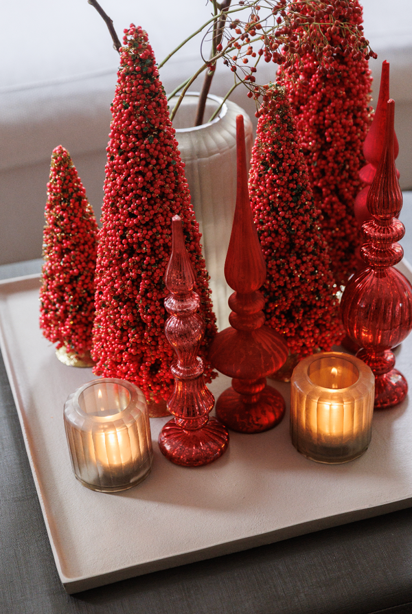 Magic Kerst Piek Glans Rood - Set van 3