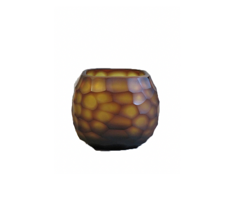 Carved Candle Amber Large