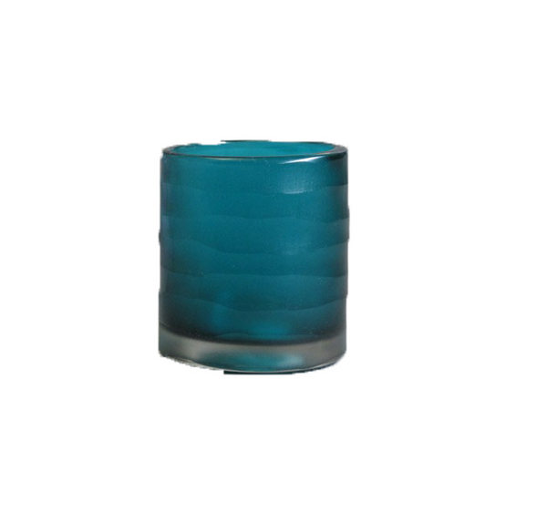 Carved Candle Aqua