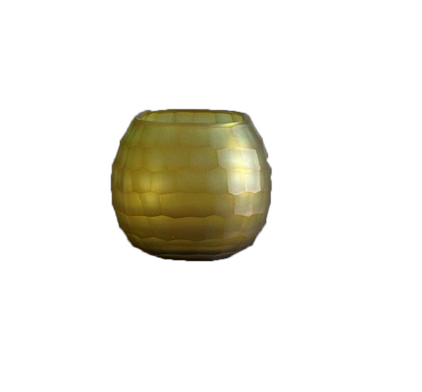 Carved Candle Amber Green