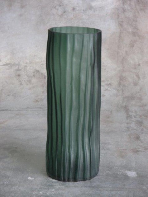 Carved Vase Saffire Green Large